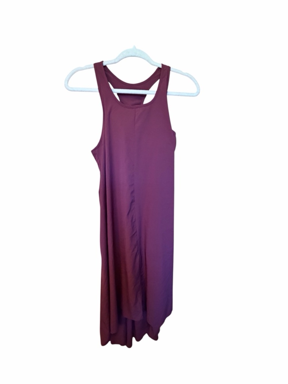 HALARA High-Low Racerback Dress in Burgundy